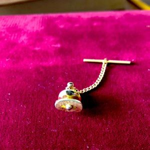 Swank Brush Gold Oval Cut Out Tie Tack/pin